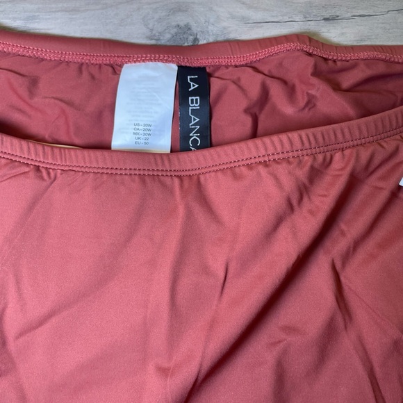 La Blanca Plus Swim Skirt Size 22W Cinnamon Brown Ruched Ruffle Tummy Control - Picture 10 of 12